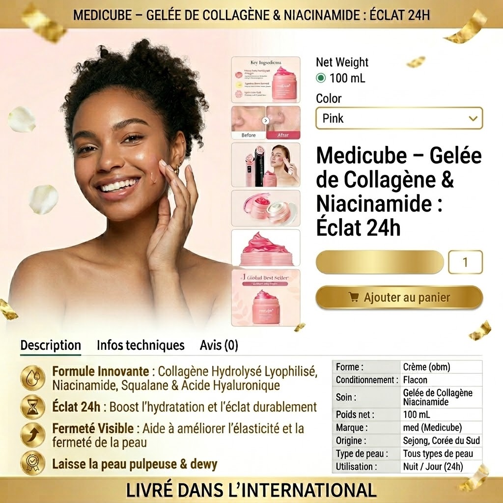 Gelée Collagène Niacinamide YOUNGCOME pot 100ml rose