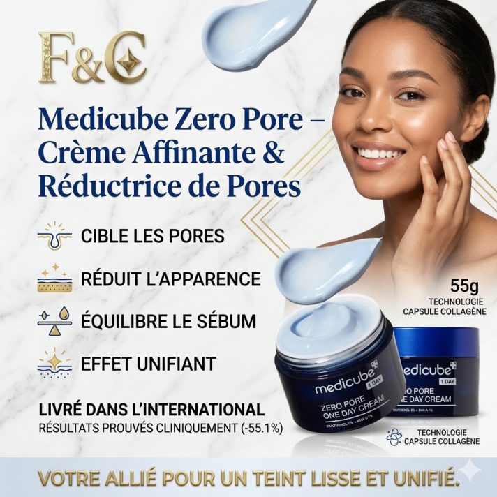 Pot de Medicube Zero Pore Cream, crème affinante coréenne pour réduire les pores dilatés.