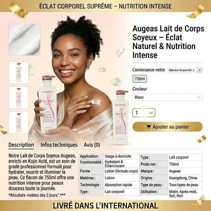Lait Corps Vitamine C Éclat YOUNGCOME flacon pompe 450ml