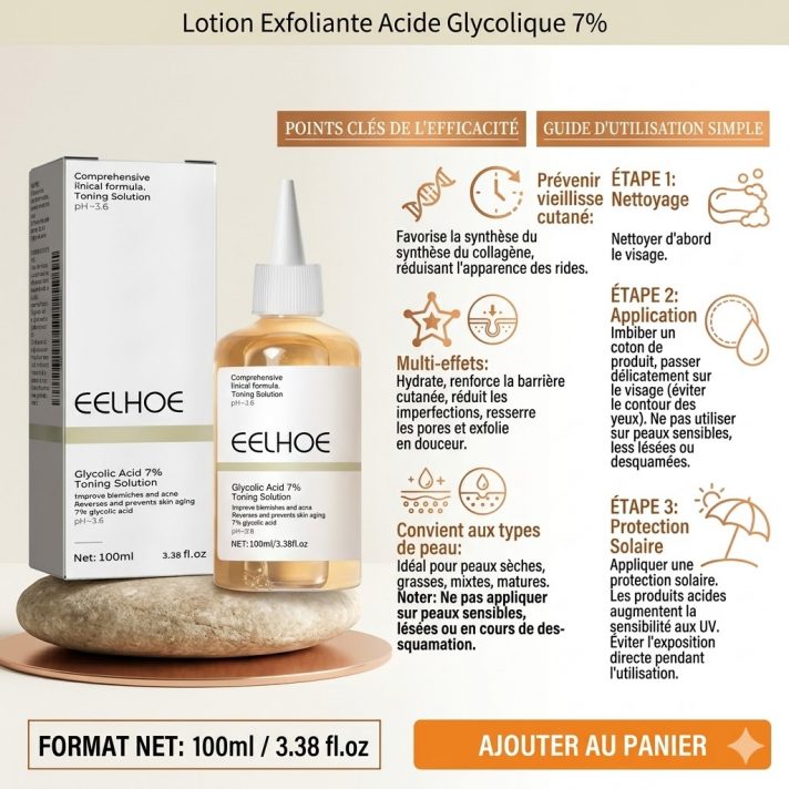 Lotion Exfoliante Acide Glycolique 7% YOUNGCOME toner peeling 100ml