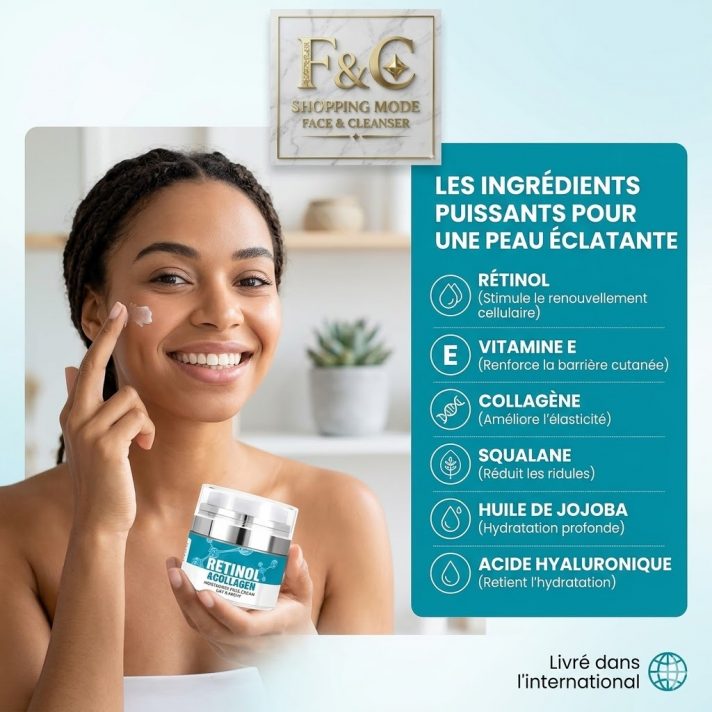 Pot de Soin Expert Rétinol & Collagène pour une routine de nuit anti-âge et hydratante.