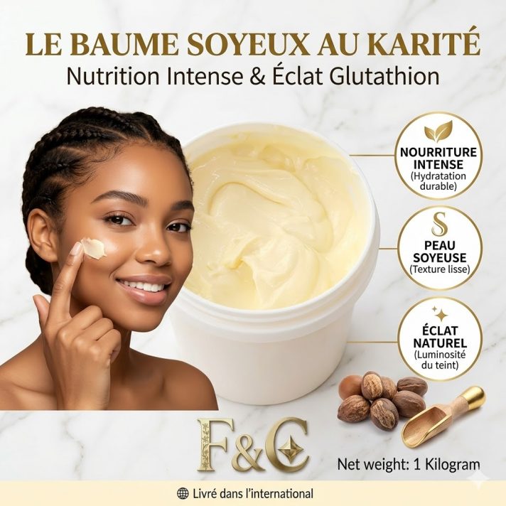 Pot professionnel de 1000g de Baume d’Or & Perle enrichi au collagène, soin raffermissant et illuminateur pour le visage et le corps.