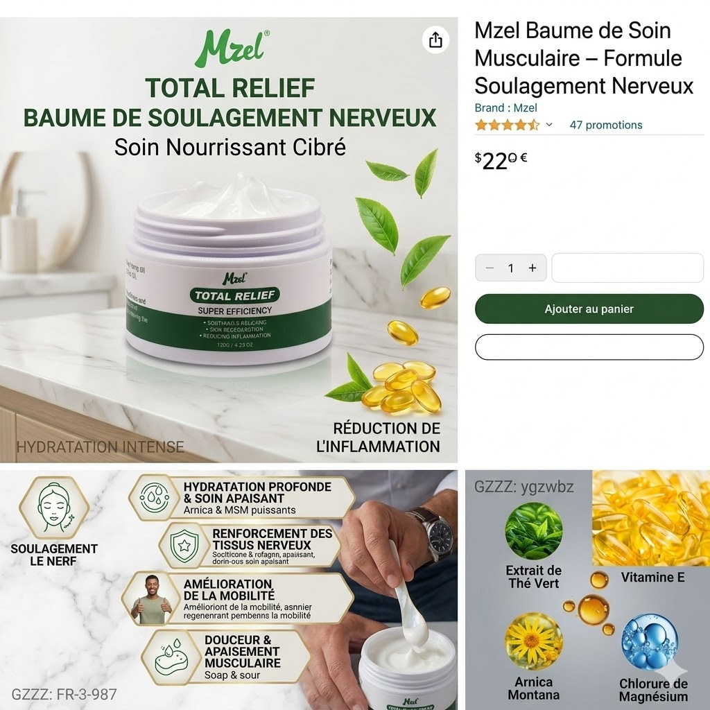 Baume musculaire action rapide 120g huile emeu herbal Mzel international
