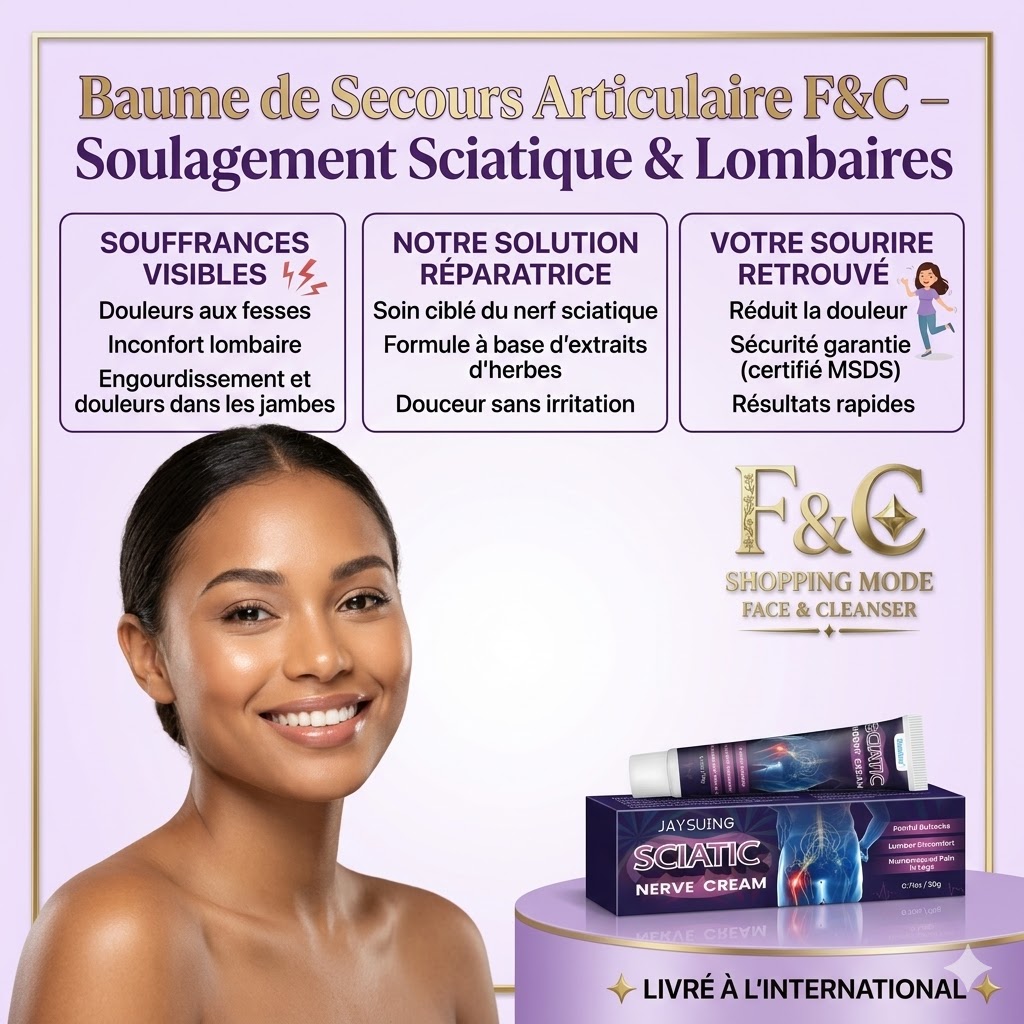 Baume de secours articulaire pour le soulagement naturel de la sciatique et des douleurs lombaires.