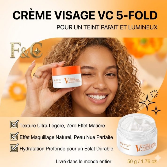 Crème Éclat Minute à la Vitamine C pour un teint lumineux et unifié - Soin Perfecteur 5-en-1 Face & Cleanser.