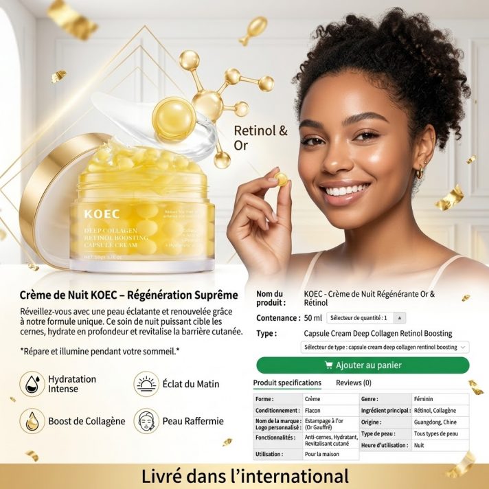 Crème de Nuit Rétinol Or YOUNGCOME pot 50ml luxe