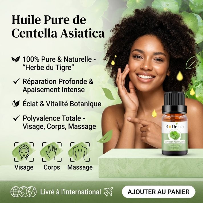 Huile Pure de Centella Asiatica – Le Soin Réparateur Absolu Révélez la beauté naturelle de votre peau avec notre Huile Pure de Centella Asiatica. Souvent appelée "herbe du tigre", la Centella Asiatica est un trésor botanique ancestral reconnu pour ses propriétés cicatrisantes, régénérantes et apaisantes exceptionnelles. Notre huile premium, extraite avec soin des feuilles de Hydrocotyle asiatica, est le choix idéal pour celles et ceux qui recherchent une efficacité naturelle sans compromis. Pourquoi choisir notre Huile Pure de Centella Asiatica ? Dans une industrie cosmétique saturée de produits synthétiques, notre huile pure de centella asiatica se distingue par sa pureté absolue. Riche en acides gras essentiels, elle pénètre la barrière cutanée pour offrir une nutrition intense tout en stimulant la synthèse du collagène. C'est l'allié parfait pour traiter les irrégularités de la peau, qu'il s'agisse de cicatrices, de vergetures ou d'une peau en manque de fermeté. Les bénéfices de notre formule : Régénération Cellulaire : Accélère le processus de cicatrisation naturelle et favorise le renouvellement de la peau. Éclat & Uniformité : Aide à réduire les taches pigmentaires et à unifier le teint grâce à ses propriétés éclaircissantes. Hydratation Profonde : Véritable émollient naturel, elle maintient l'hydratation durablement sans laisser de fini gras. Soin Polyvalent : Parfaite pour le visage, le corps, les massages relaxants ou même la création de vos cosmétiques maison (bougies, savons). Qualité Premium : Extraite naturellement de Jiangxi, notre huile est exempte de produits chimiques agressifs. Conseils d'utilisation Appliquez quelques gouttes de votre huile pure de centella asiatica sur une peau propre, matin et soir. Pour le corps, massez les zones ciblées par des mouvements circulaires jusqu'à absorption complète. Elle peut également être ajoutée à votre crème de jour habituelle pour booster ses bienfaits. L'engagement qualité Borui Nous nous engageons à vous fournir un produit authentique, certifié pour sa pureté. Que vous l'utilisiez en soin quotidien ou en aromathérapie, cette huile est le gage d'une routine beauté saine et respectueuse de votre organisme. Foire Aux Questions : Puis-je l'utiliser sur une peau sensible ? Oui, la centella asiatica est célèbre pour ses vertus apaisantes, elle convient parfaitement aux peaux réactives. Est-ce une huile grasse ? Bien qu'elle soit une huile, elle possède une capacité d'absorption rapide, idéale pour un usage quotidien. Quelle est l'origine des feuilles ? Nos feuilles sont rigoureusement sélectionnées à Jiangxi, une région réputée pour la qualité de ses plantes médicinales. Est-ce adapté pour un massage corporel ? Absolument, son action calmante et ses propriétés aromatiques en font une excellente huile de massage pour la relaxation. Puis-je l'utiliser en tant que soin anti-âge ? Oui, en stimulant le collagène, elle aide à prévenir l'apparition des ridules et le relâchement cutané sur le long terme.