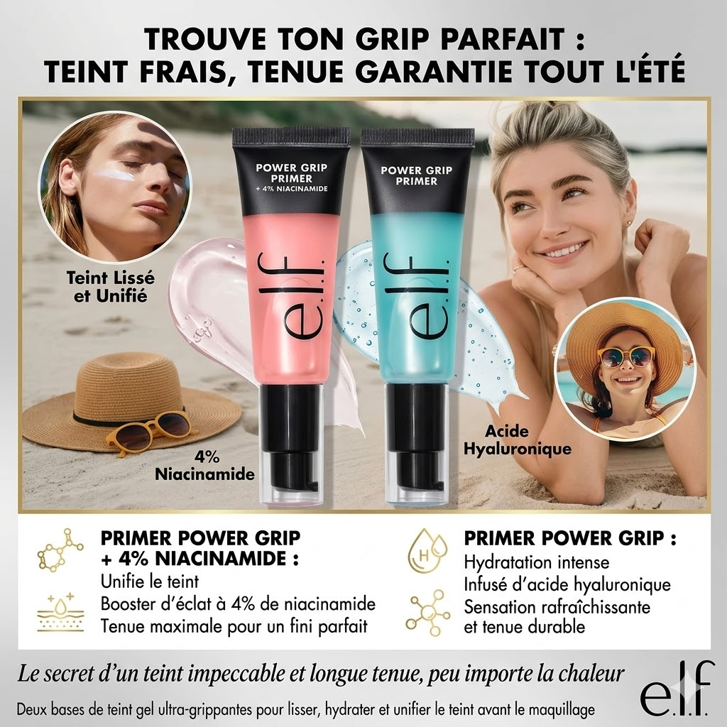 Base de teint power grip elf niacinamide 4% tube 30ml fixation 12h