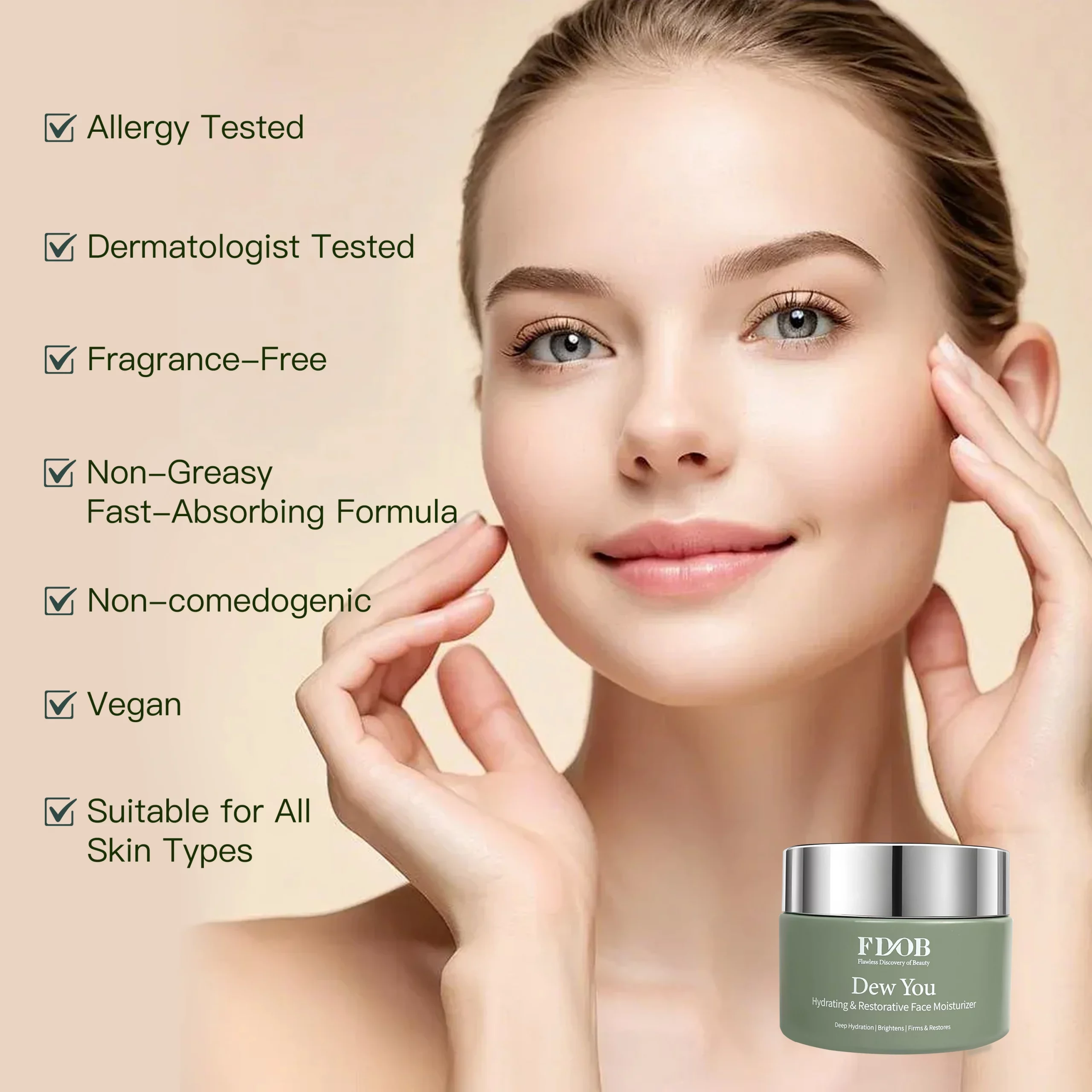 FDOB "Dew You" – Crème Hydratante Éclat & Rosée - Image 3