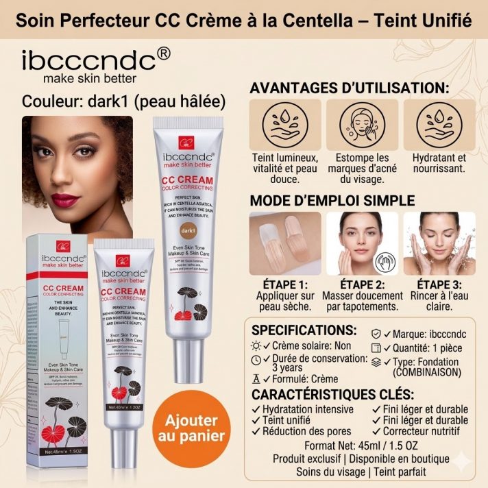 CC Crème Centella YOUNGCOME soin teinté anti-rougeurs 40ml