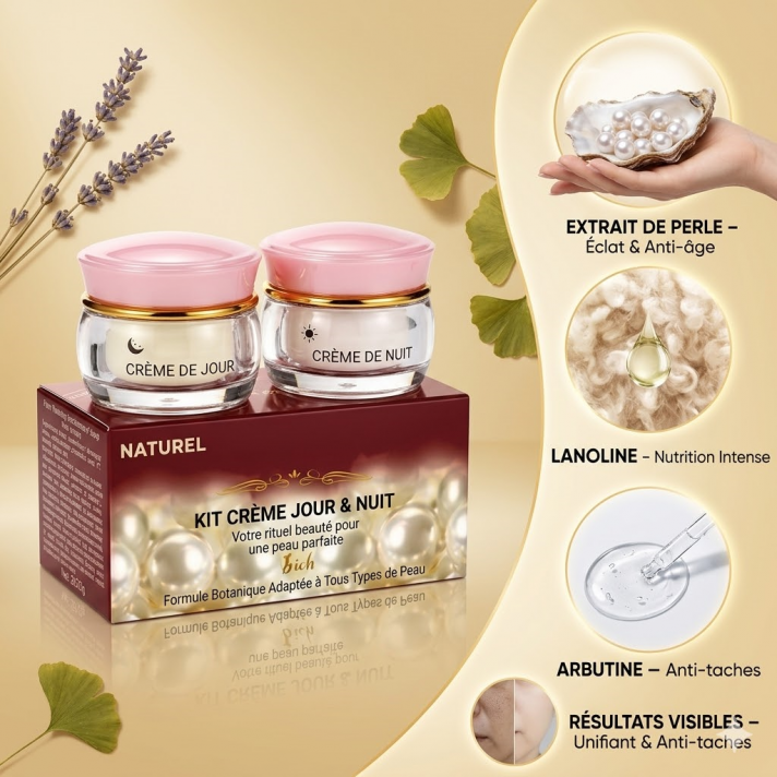 Soin perle blanche anti rides anti taches duo jour nuit 40g rose