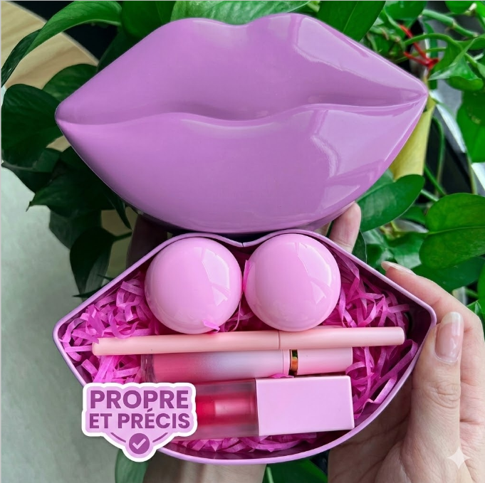 Kit gloss repulpant levres 5-en-1 waterproof aimoosi avec gloss plumper oil liner mask scrub