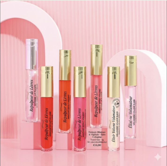 Gloss repulpant collagene levres LL002 lip plumper gloss 8 colors pink brown sunscreen