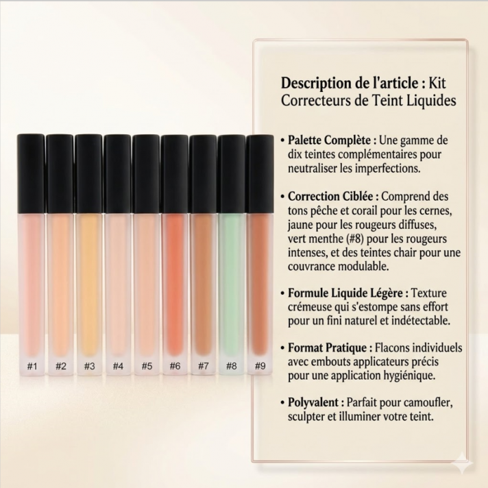 Concealer 9 couleurs correction parfaite protection solaire spf liquid mineral all skin types unisex HSY1600-2 private label