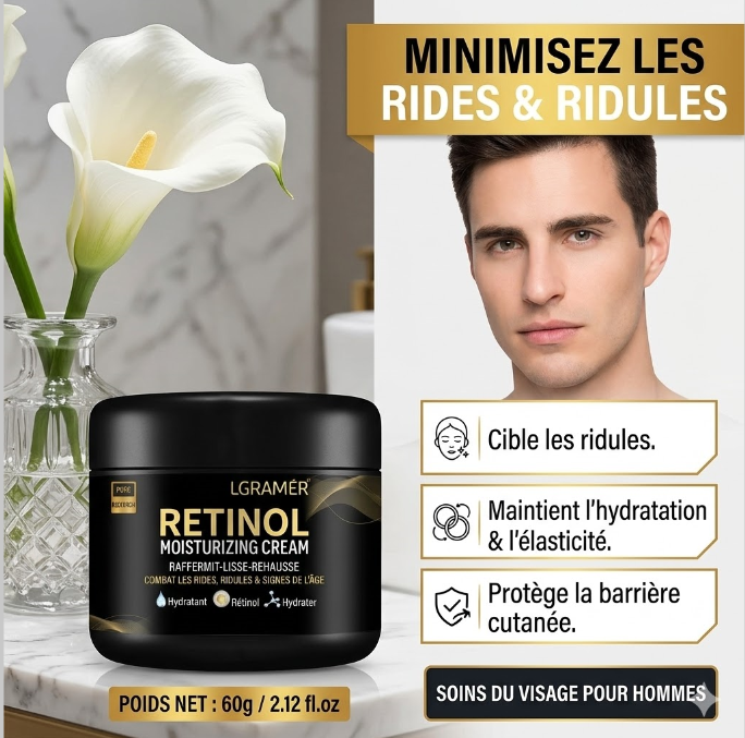 0Capture.png May 12, 2026 666 KB 684 by 677 pixels Edit Image Delete permanently Alt Text 50ml : Pot Crème Hydratante Visage Homme Retinol LGRAMER 50ml anti rides nuit texture légère Generate Alt Learn how to describe the purpose of the image(opens in a new tab). Leave empty if the image is purely decorative.Title 0Capture Caption Description