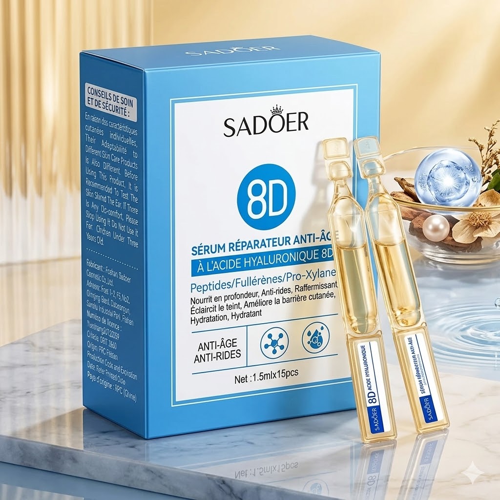 Sérum hyaluronique collagène SADOER anti âge booster hydratation lift visage 30ml