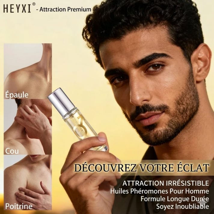Parfum roll-on homme essence longue durée 10ml flacon bille. Notes boisées musquées. Application ciblée format voyage 8-12h