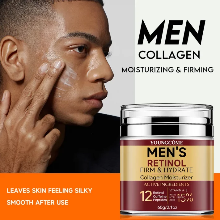 🧴 Crème Raffermissante au Rétinol pour Homme – Collagène & Hydratation