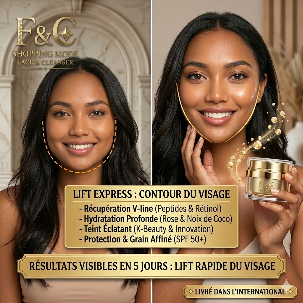 Pot de Crème Sculptante Visage Face & Cleanser, soin raffermissant et liftant effet V-Shape pour un ovale redessiné.