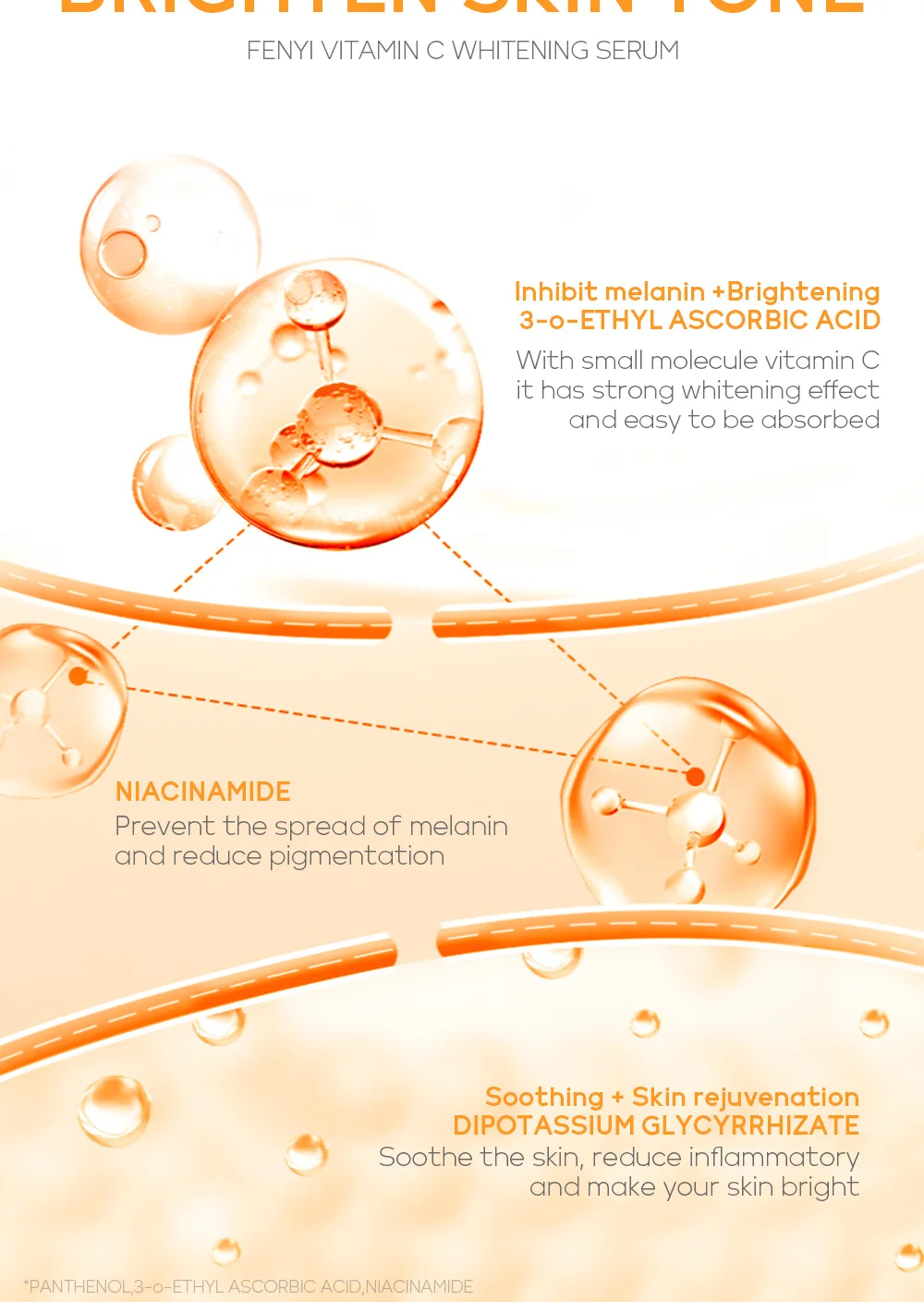 Sérum hydratant nourrissant à la vitamine C pour le visage, produit de soins de la peau, essence de rétrécissement des pores, acide hyaluronique, 17ml - Image 15