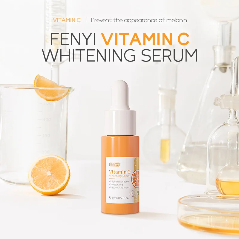Sérum hydratant nourrissant à la vitamine C pour le visage, produit de soins de la peau, essence de rétrécissement des pores, acide hyaluronique, 17ml - Image 2